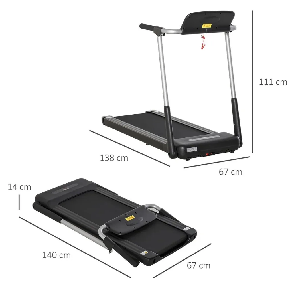 Elektrisches Laufband mit LED-Display Faltbares Fitnessgerät 1-12 Km/h Stahl Schwarz 138 x 67 x 111 cm
