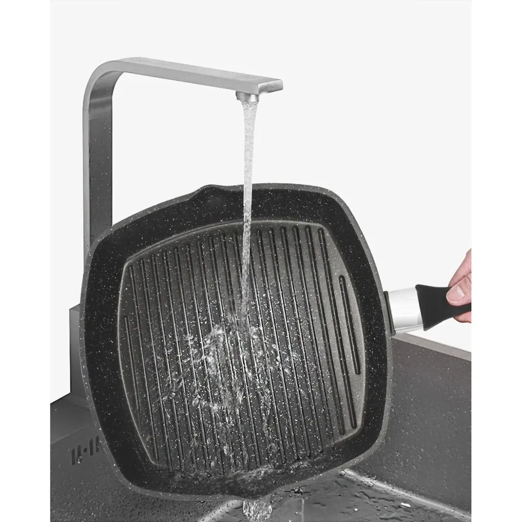Grillpfanne - mit Deckel - 28cm - Schwarz