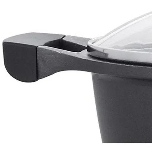 Suppenauflauf aus Marmor - Mit Glasdeckel schwarz - 44 CM