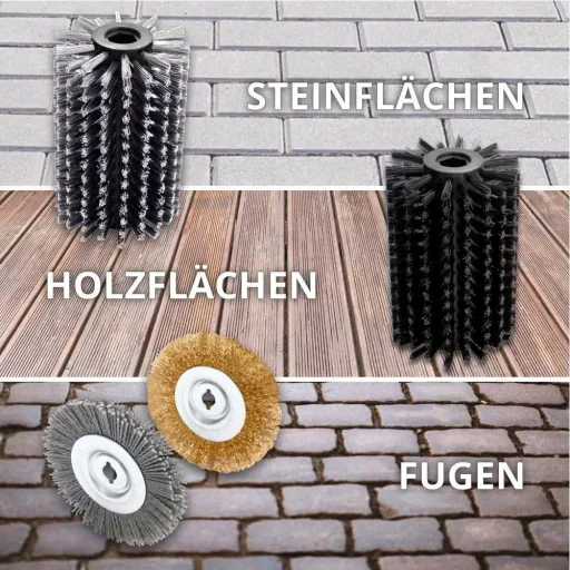 GUB 500 Universal-Fugenbürste mit 4 Bürsten und 1 zusätzlichen Metallbürste