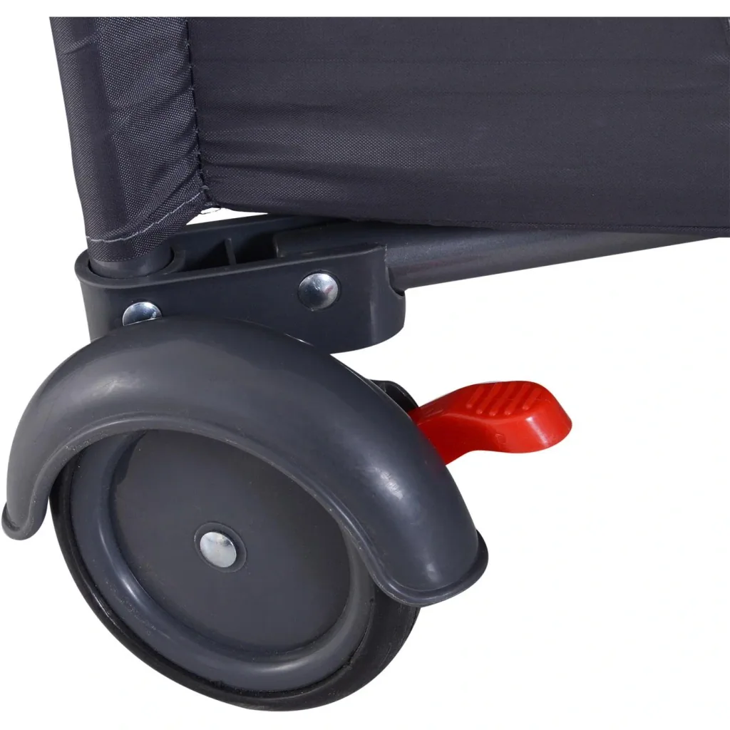 Babybett Kinderreisebett klappbar Klappbett mit Matratze + Rollen Tragetasche Schwarz 120 x 60 x 75 cm