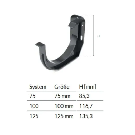 Rinnenhalter graphit, Dachrinnenhalter System 100, Regenrinnenhalter