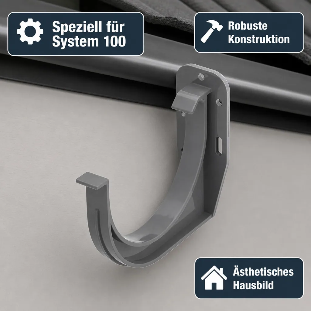 Rinnenhalter graphit, Dachrinnenhalter System 100, Regenrinnenhalter