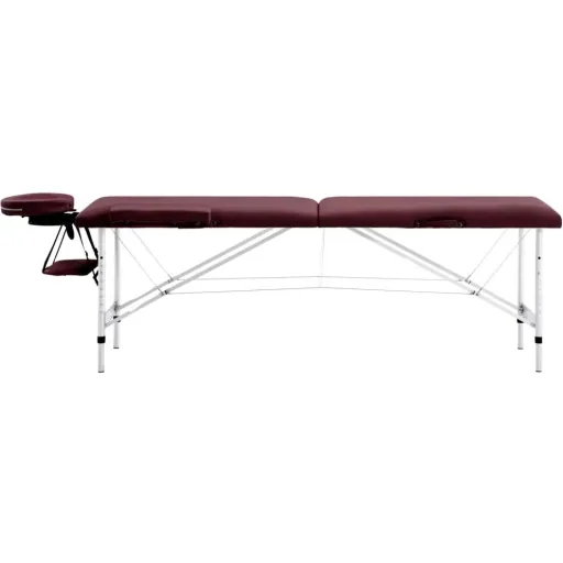 Klappbarer Massagetisch 2 Zonen Aluminium lila