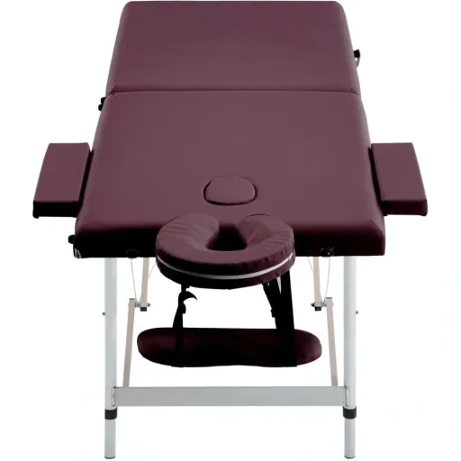 Klappbarer Massagetisch 2 Zonen Aluminium lila