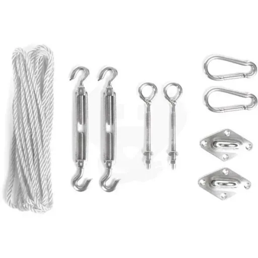 Schattentuch / Sonnensegel inklusive Perel-Befestigungskit - Rechteck - 2 x 3m - Creme