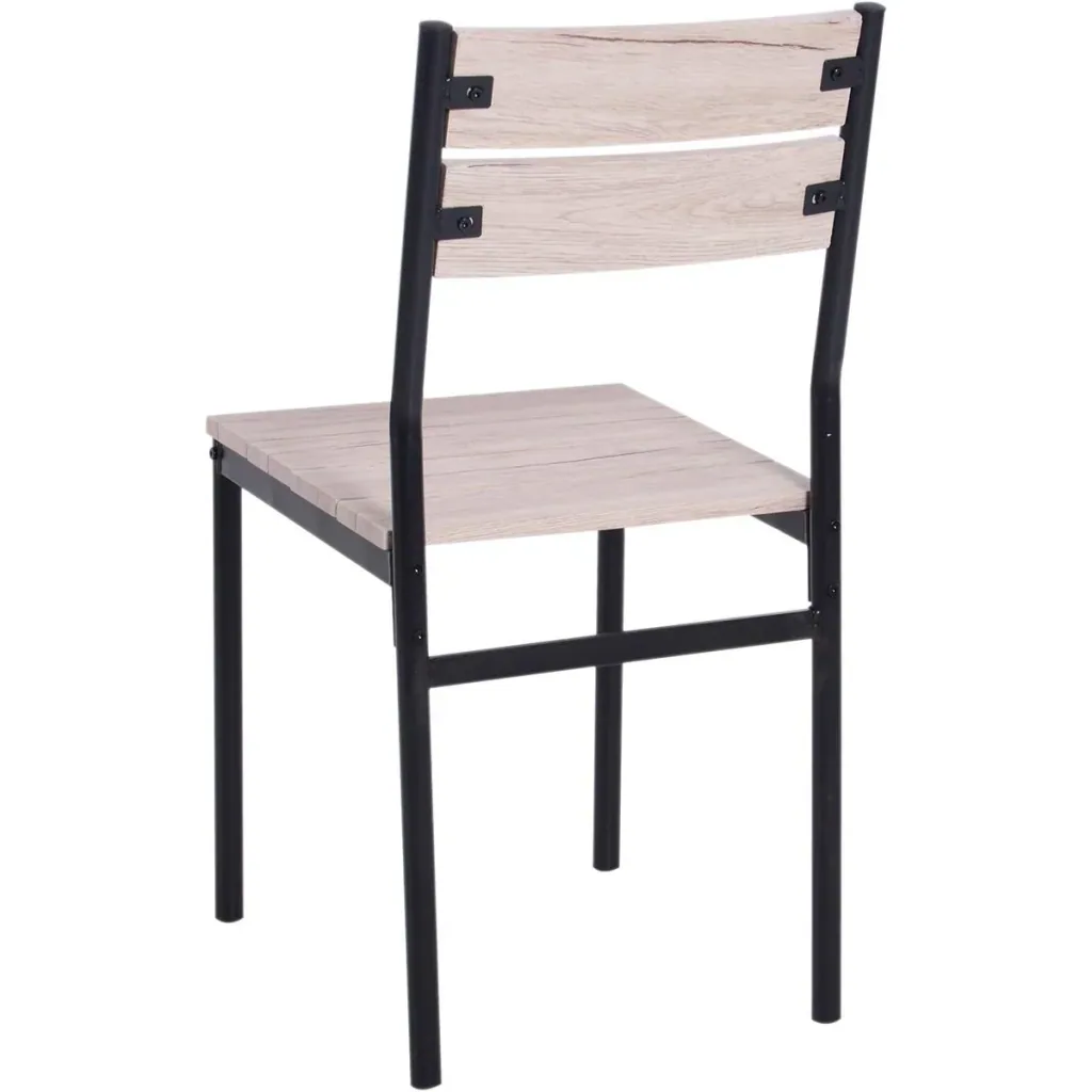Esstisch-Set mit 1 Tisch und 2 Stühlen Naturholzoptik/schwarz