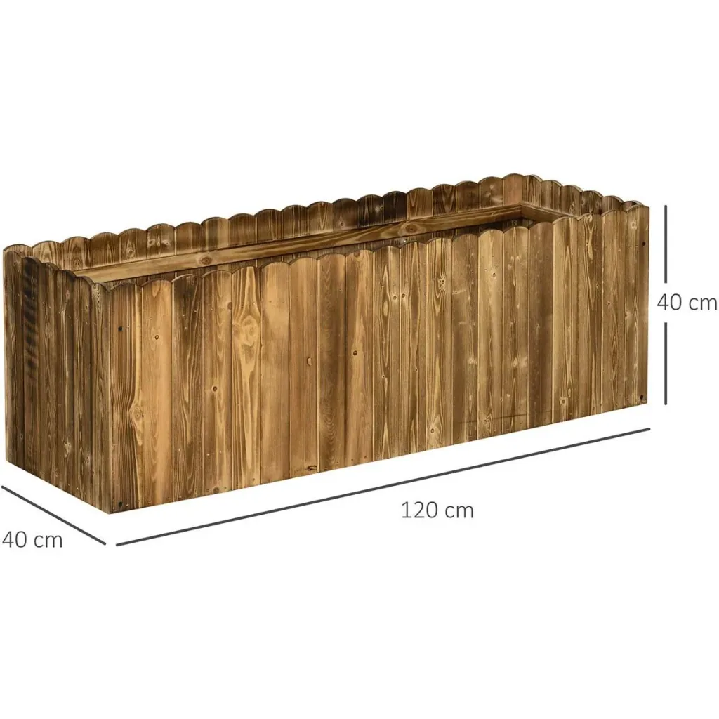Hochbeet Pflanzkasten Kräuterbeet Pflanzbeet Gemüse Blumenbeet Blumenkasten Tannenholz 120 x 40 x 40 cm