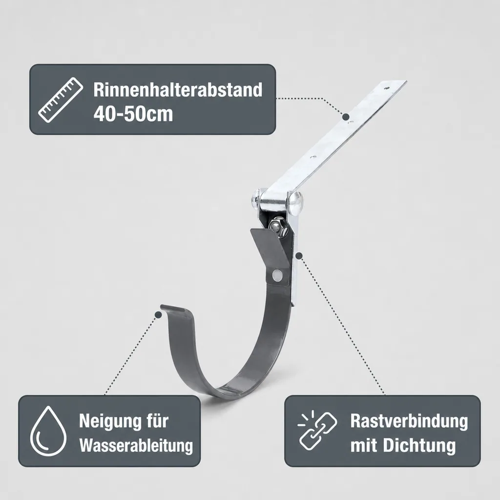 Rinneneisen (Metall) einstellbar graphit System 75