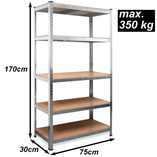 2 Stück Regal / Lagerregal mit 5 Fächern - 175x75x30cm - 350kg