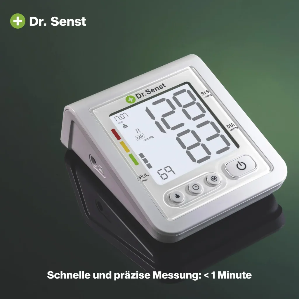 Oberarm-Blutdruckmessgerät, mit Pulsmessung und Arrhythmieerkennung