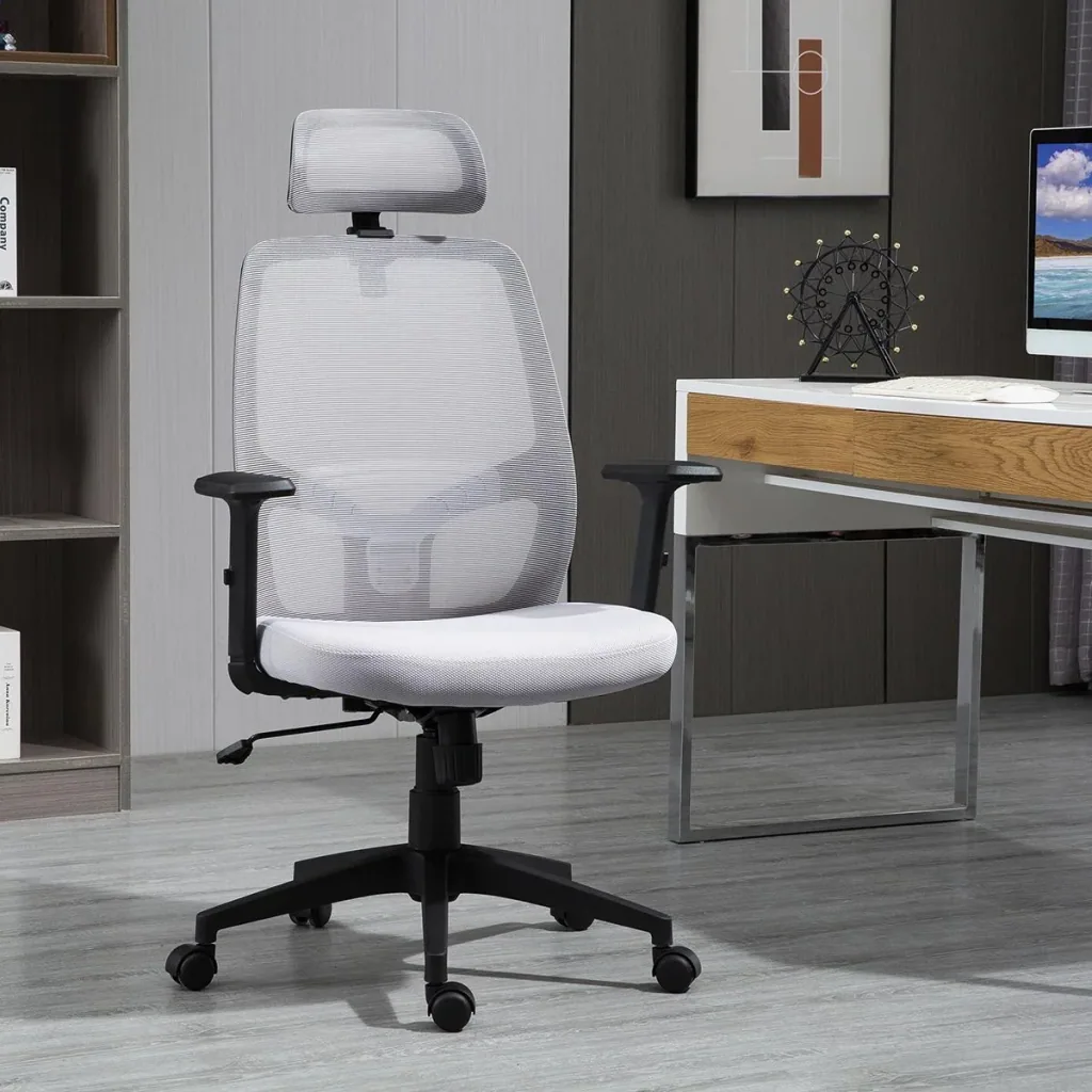Bürostuhl Home-Office-Stuhl Schreibtischstuhl Computerstuhl mit Wippenfunktion Kopflehne Lendenwirbelstütze höhenverstel