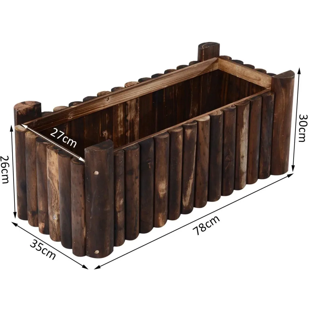 Hochbeet L78 x W35 x H30cm Pflanzkasten Gemüsebeet Holz