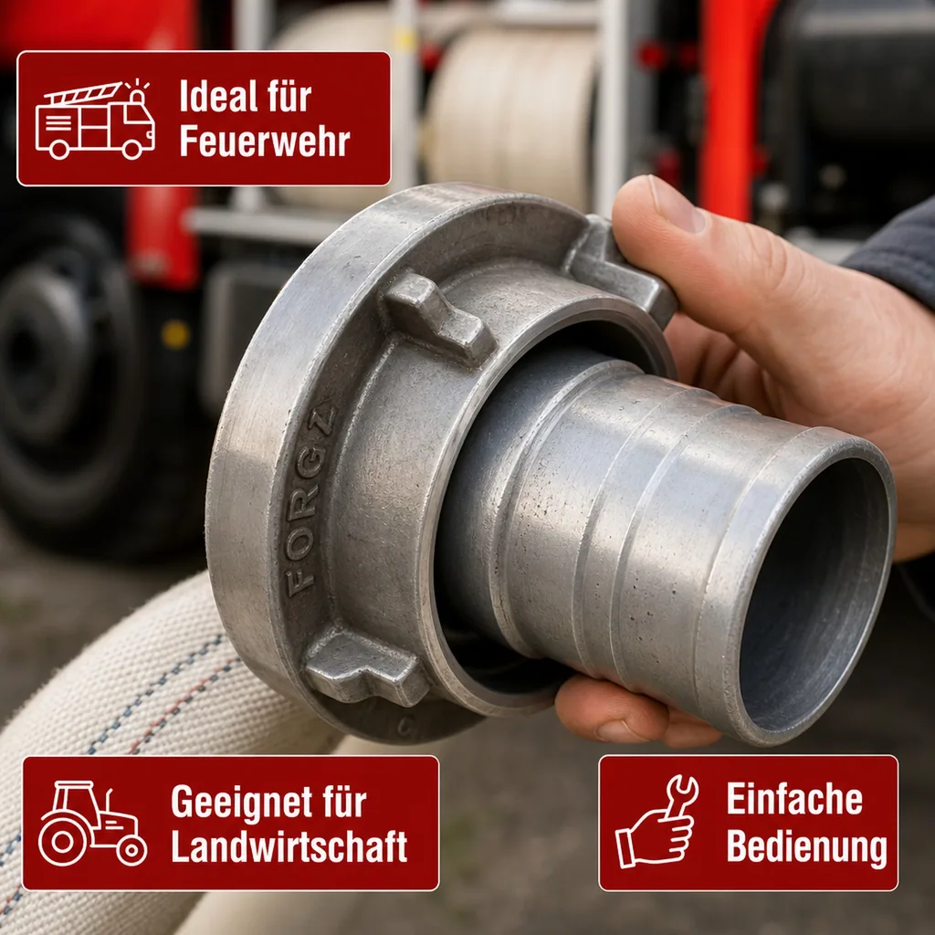 Storz Kupplung, C Kupplung 52mm, Feuerwehrkupplung, Schlauchkupplung