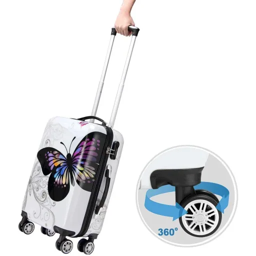 Hartschalenkoffer Butterfly M aus Polykarbonat 42L 56x37x23cm