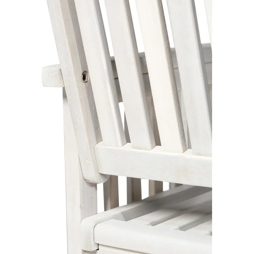 2-Sitzer Sitzbank Gartenbank Holzbank Bank mit Armlehne Landhausstil Akazienholz Weiß 117 x 63 x 90 cm