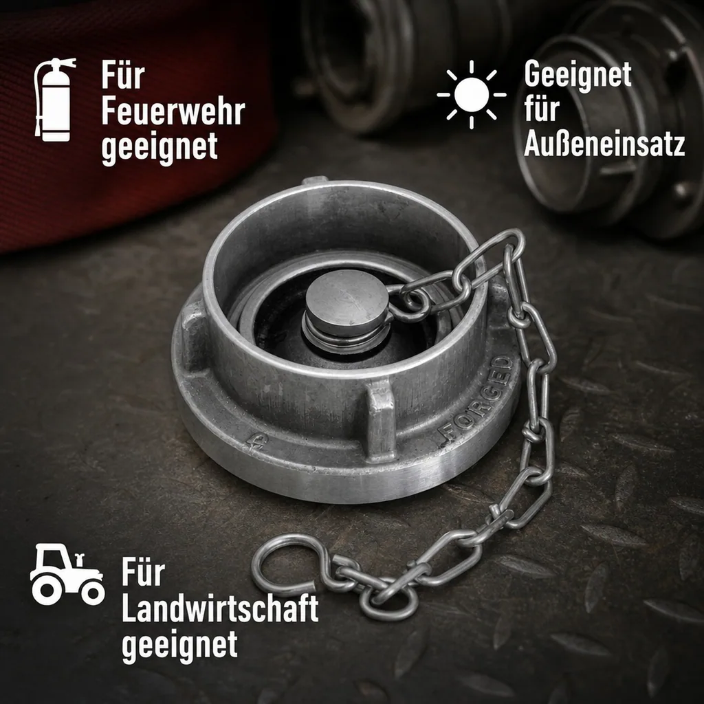 Storz Kupplung C Blindkupplung mit Kette, System C, DIN 52-C