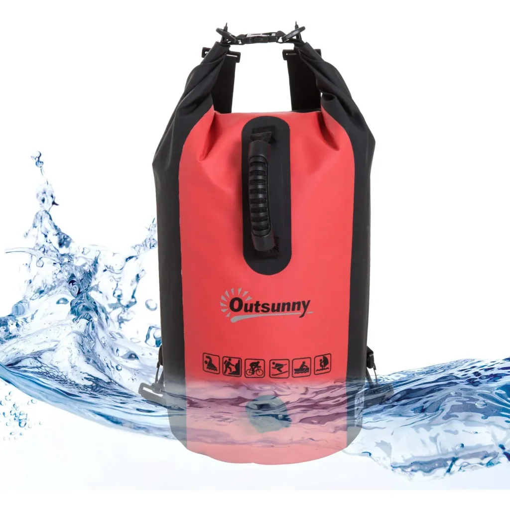 Wasserdichter Rucksack Tasche Beutel Packsack mit Handybeutel 20L Rot
