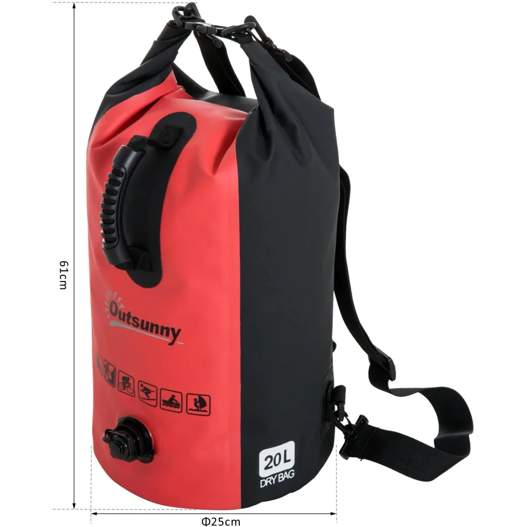 Wasserdichter Rucksack Tasche Beutel Packsack mit Handybeutel 20L Rot
