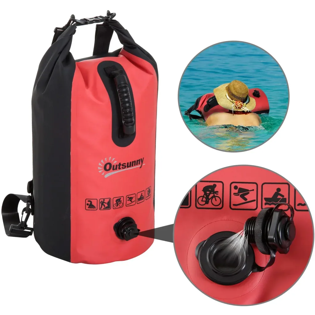 Wasserdichter Rucksack Tasche Beutel Packsack mit Handybeutel 20L Rot