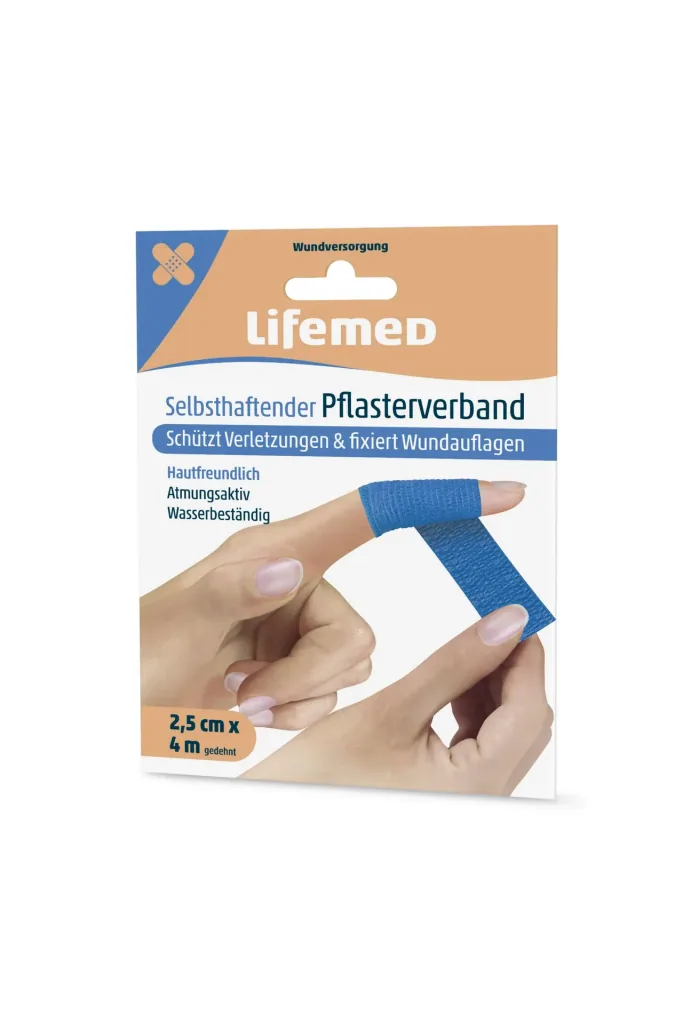 Selbsthaftender Pflasterverband, 400 x 2,5 cm, farbig sortiert, 4er-Set