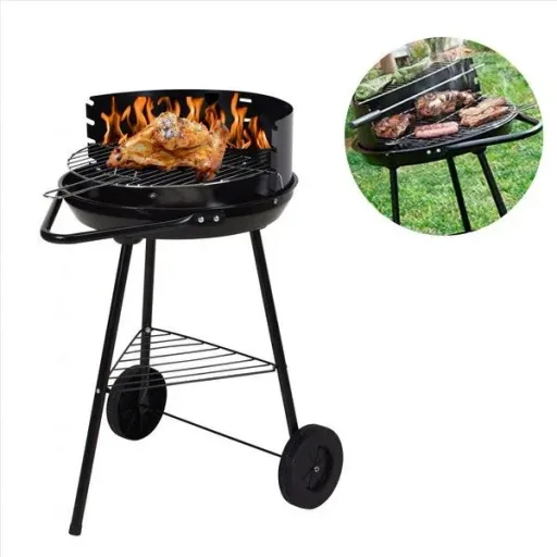 BBQ Holzkohlegrill - Grillfläche Ø 42 cm - Halb offen - Edelstahl