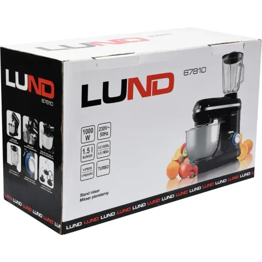 NL Küchenmaschine Mixer und Pürierstab - 1000W - Edelstahlschüssel mit 4,5 L