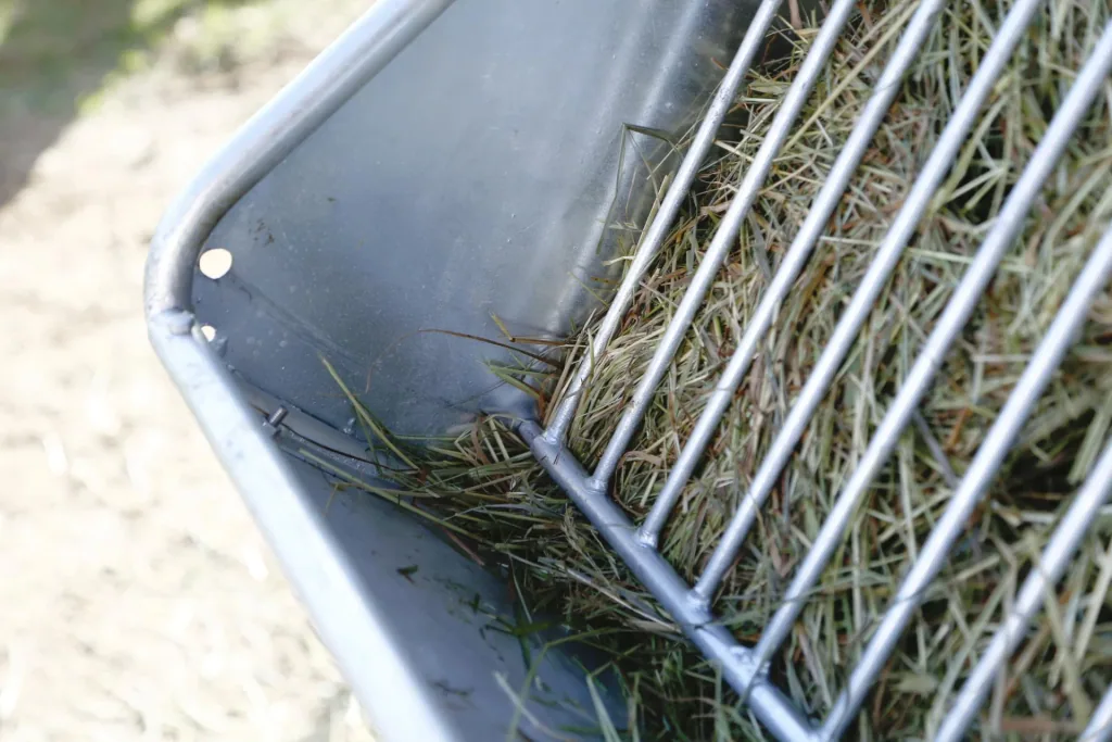 Heuraufe mit Futterspargitter