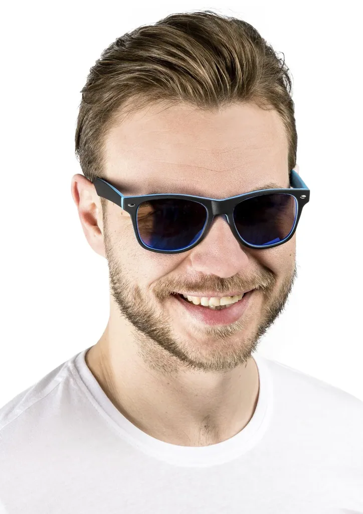 Sonnenbrillen im Doppelpack, schwarz mit grau + schwarz mit blau
