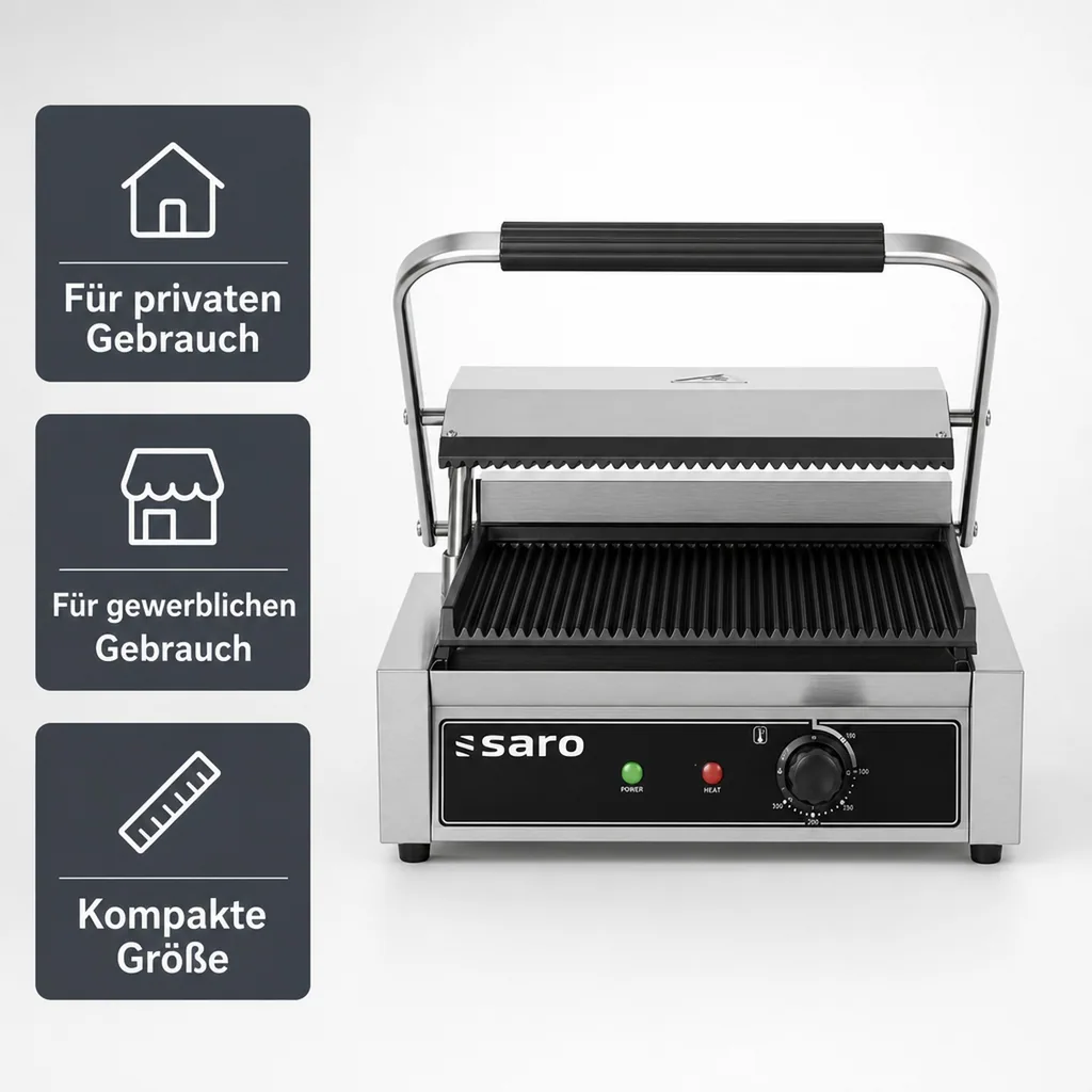 Saro Kontaktgrill, Elektrogrill, Küchengrill - Modell PG 1 B