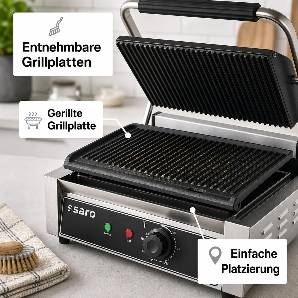 Saro Kontaktgrill, Elektrogrill, Küchengrill - Modell PG 1 B