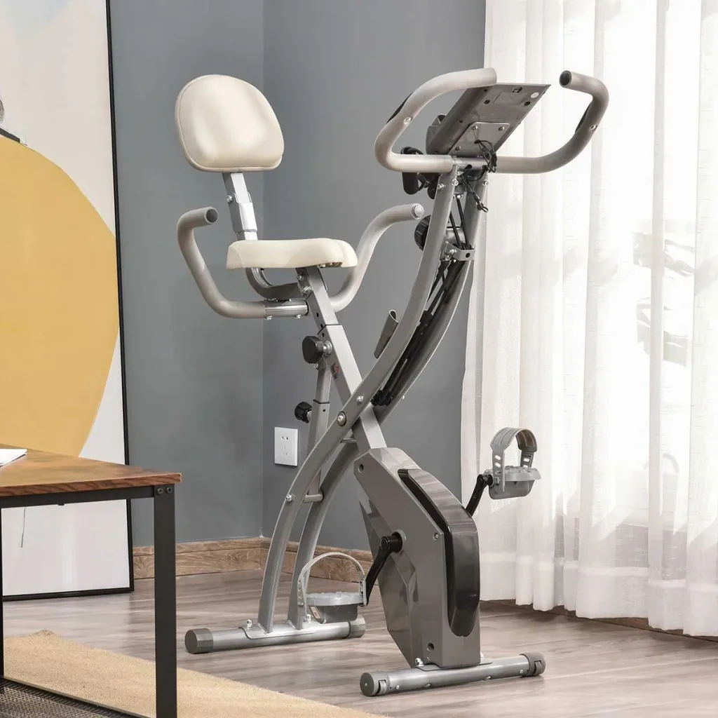Heimtrainer 2-in-1 Fahrradtrainer LCD-Display klappbarer Hometrainer Trimmrad mit 8 stufig einstellbarem Magnetwiderstan