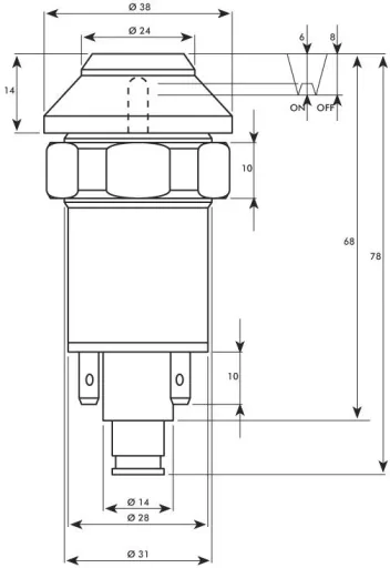 Druckschalter Hupe