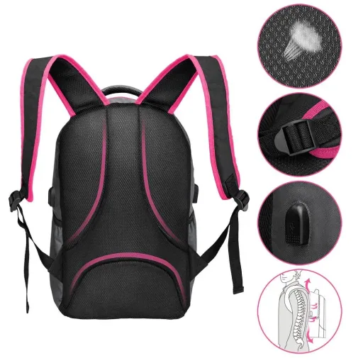 Monzana Sport- und Freizeit Rucksack 35L grau/rosa