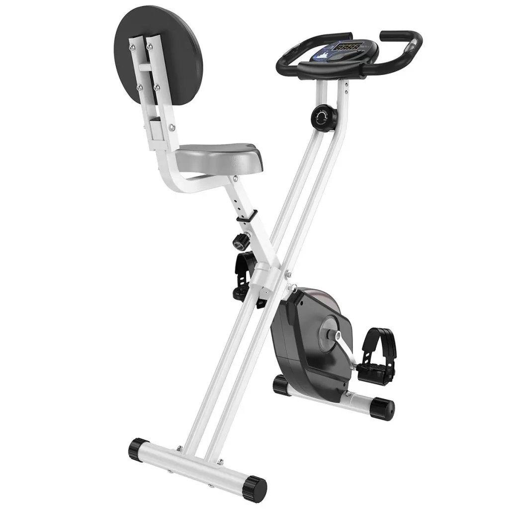 Heimtrainer Fahrradtrainer mit 8 stufig einstellbarem Magnetwiderstand höhenverstellbar Stahl Grau 43 x 97 x 109 cm