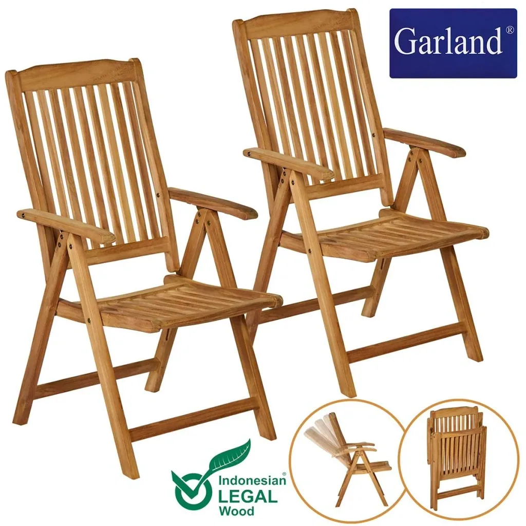 Gartenstuhl - 2er Set -Teakholz - klappbar