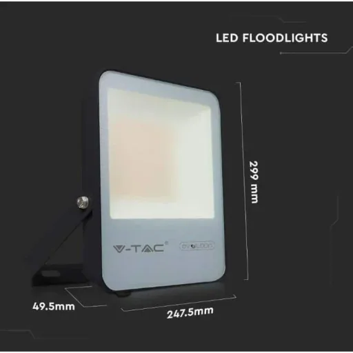 VT-100185 LED-Flutlicht - 100 W - 13700 Lm - 6400K - Schwarz - Extra effizient