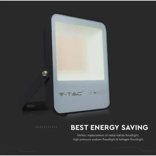 VT-100185 LED-Flutlicht - 100 W - 13700 Lm - 6400K - Schwarz - Extra effizient