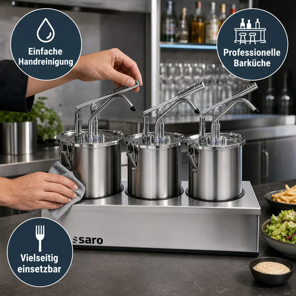 Saro Saucenspender PD 003 3 x 5L, Präzise Dosierung für die professionelle Barküche