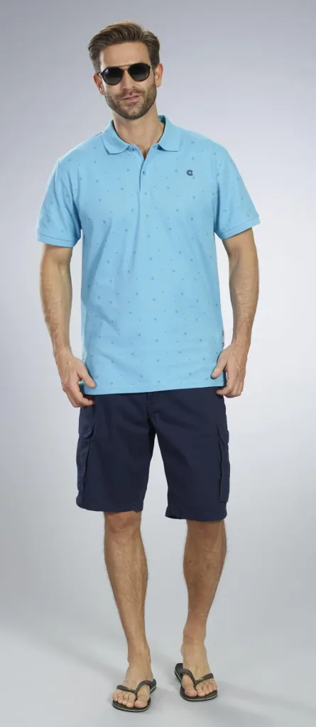 Poloshirt bedruckt, Farbe apua, Gr.M
