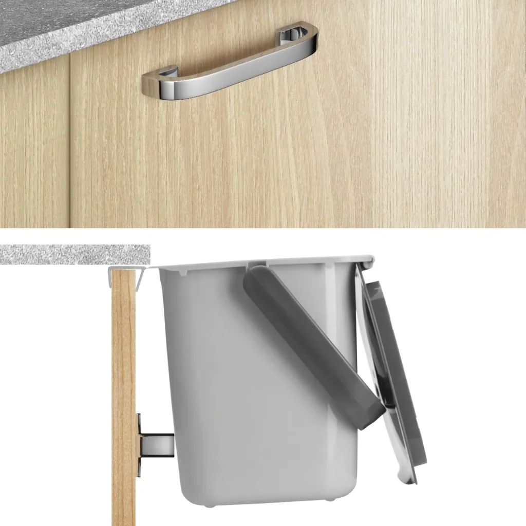 Abfallsammler Bin-Tex, grau mit Deckel