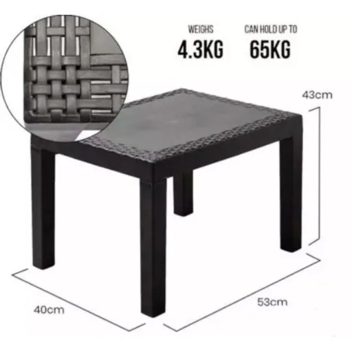 Pro Garden 5-teiliges Garten-Set - Stühle, Kissen und Tisch - 57x59x89cm - Max 120 kg