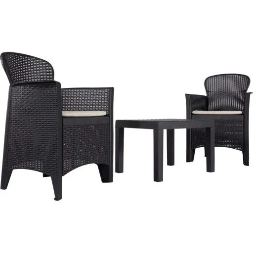 Pro Garden 5-teiliges Garten-Set - Stühle, Kissen und Tisch - 57x59x89cm - Max 120 kg