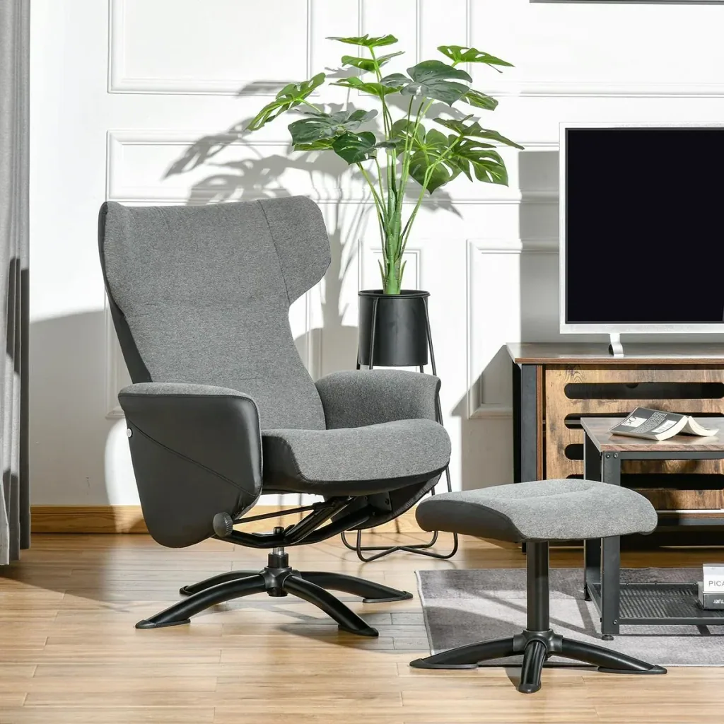 Ruhesessel Sessel Fernsehsessel Relaxsessel Liegesessel Ledersessel Loungesessel 360° drehbar mit Fußstütze und Couch ve