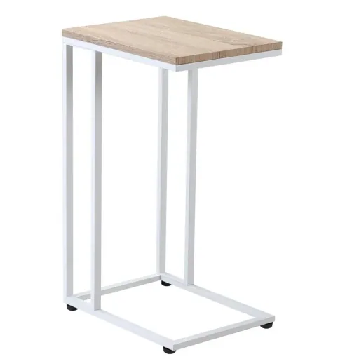Beistelltisch - auf Rädern - 70 x 40 x 30 cm - Industrial - Weiß/Braun
