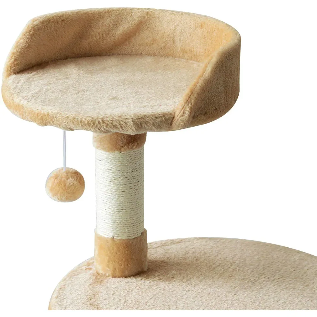 Katzenbaum Kratzbaum Schlafhöhle Spielbaum 4 Schichte Beige