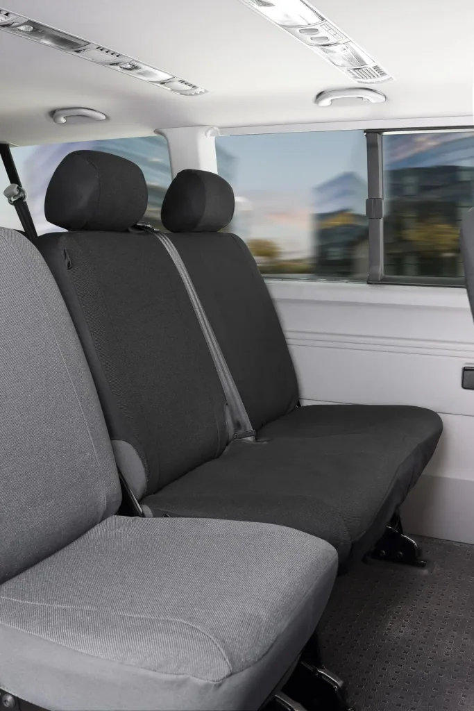 Passform Sitzbezüge VW T5 für Doppelbank hinten aus Stoff passend ab BJ 04/2003 bis 06/2015