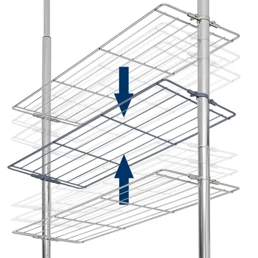 Teleskopregal mit 4 höhenverstellbaren Fachböden 173-270cm