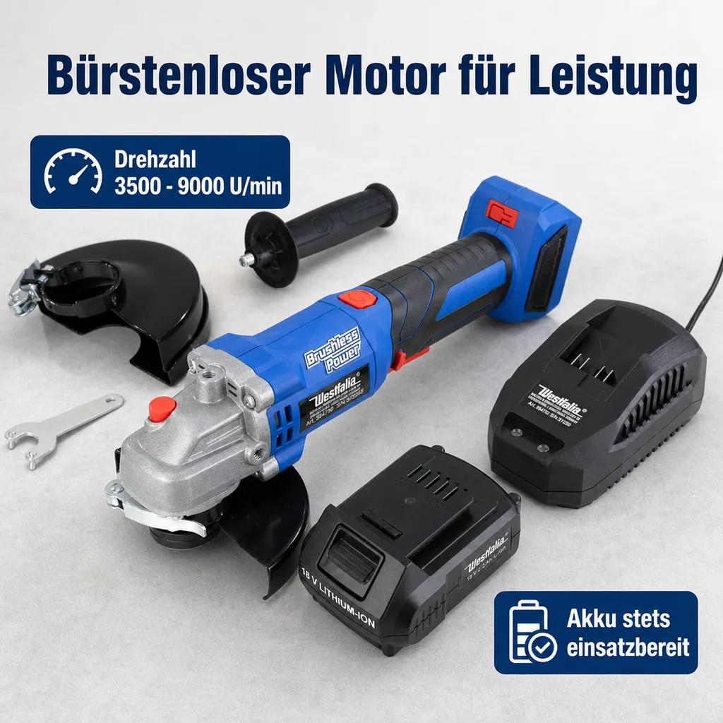 18V Winkelschleifer BL 125 mm - mit Akku und Ladegerät -