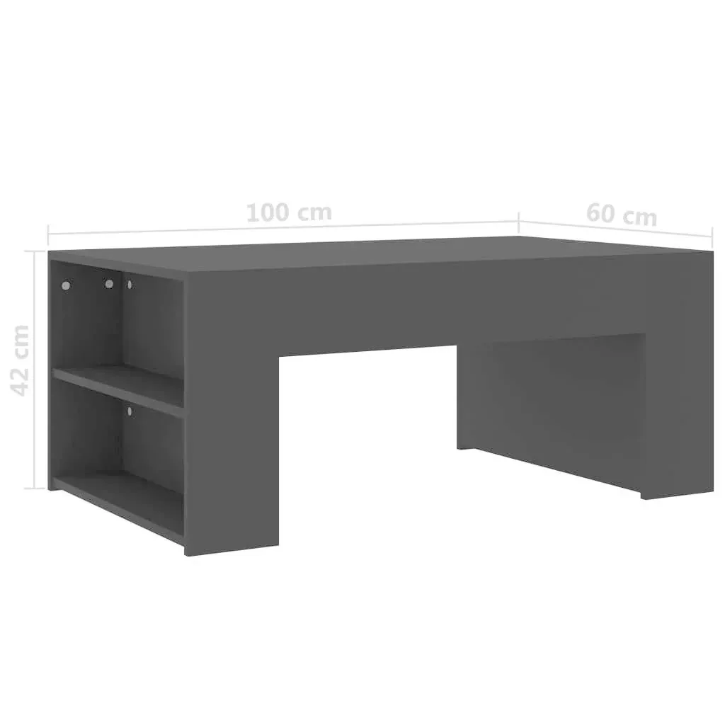 Couchtisch 100x60x42 cm schwarz Spanplatte